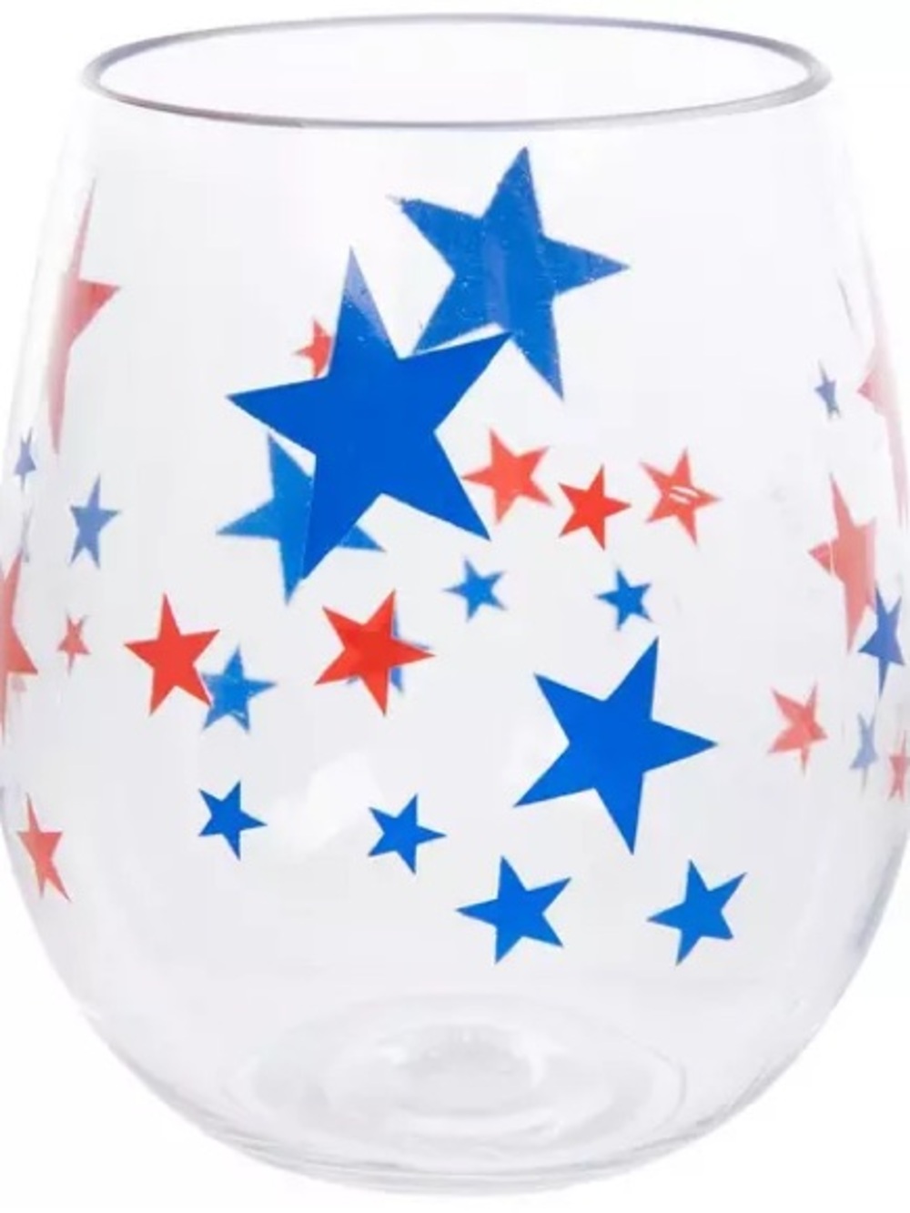 (2) Red & Blue Stars Stemless Cup